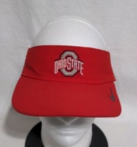 Ohio State Buckeyes Visor Nike Dri Fit Hat Cap Red Logo Swoosh Spellout - $17.78