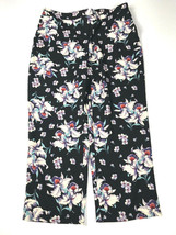 Cynthia Rowley Pants 12 Navy Blue Floral Wide Leg Pull On Womens Cottagecore NEW - £21.98 GBP
