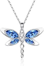 Dragonfly Necklace Sterling Silver Dragonfly Pendant Necklace Cute Dragonfly - £18.54 GBP