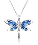 Dragonfly Necklace Sterling Silver Dragonfly Pendant Necklace Cute Drago... - £18.26 GBP