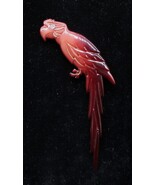 Vtg MCM Large Buch &amp; Deichmann Celluloid Red Parrot Brooch Italy Rhinest... - $69.22 CAD