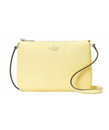 New Kate Spade Leila Pebble Leather Triple Gusset Crossbody Yellow Mar - $83.61