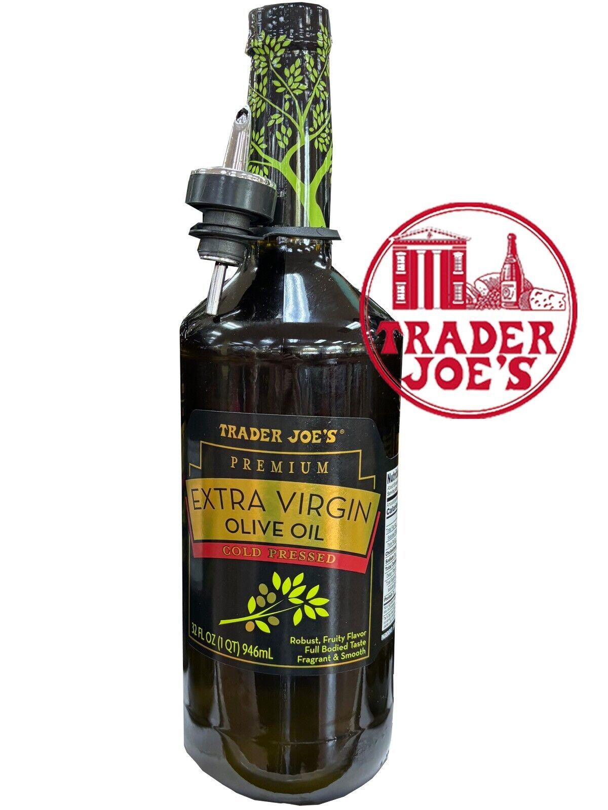 Primary image for Trader Joe's Premium Extra Virgin Olive Oil Cold Pressed 32 FL OZ