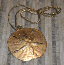 Unique Vintage hand-made Brass Necklace w 5 leaf flower and 5 slots - £15.97 GBP