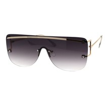 Mujer Gafas de Sol sin Montura Metal Dorado Rim Grande Sombras UV 400 - £9.19 GBP