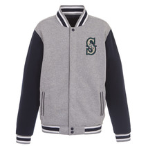 MLB Seattle Mariners  Reversible Full Snap Fleece Jacket  JHD  2 Front Logos - £95.91 GBP