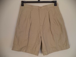 Men&#39;s Khaki Falls Creek Double Pleated Shorts. 34. 100% Cotton.  9&quot; Inseam. - £11.10 GBP