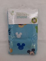 Brand New! Disney Baby M is for Mickey Print Blue Background Crib Sheet NIP - £25.77 GBP