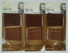 Lot of 3 Goody Colour Collection Women Bobby Pins Brunette Bobbies 48 Ct... - £13.46 GBP