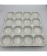White Ceramic Fruit Tray 16-Section Vintage Style Farmhouse Serving Platter - $45.21 CAD