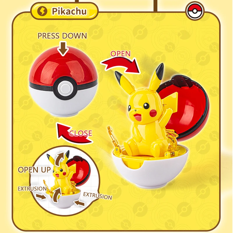 Pokemon  Genuine 6 Different Styles Toy Set Pokeball Pocket Monster Pikachu - $27.44