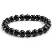  men women 8mm black lava white natural stone beads strand bracelets bangles friendship thumb200