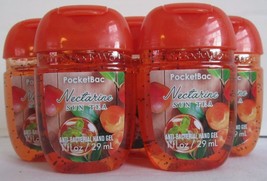 Bath & Body Works Pocket Bac Hand Gel Lot Set Of 5 Nectarine Sun Tea - $17.72