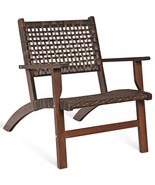 3 Pieces Outdoor Wooden Patio Rattan Furniture Set - Color: Brown - $4,962.12 MXN