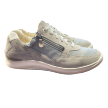 Ganter Sneaker Women 6 Helen Light Gray Suede Lace Up Zip Shoe 151288381... - $47.90