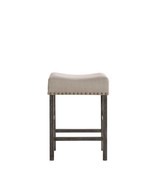 Martha II Counter Height Stool 2Pc, Tan Linen &amp; Weathered Gray Finish - $170.00