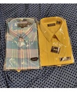 Van Cort lot of 2 vintage button down size large short sleeve shirt - £22.19 GBP