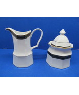 Christopher Stuart Black Dress Y0009 Lidded Sugar Dish and Creamer - £9.65 GBP