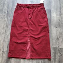 New NWT Time and Tru Women&#39;s Denim Wine Burgundy Corduroy Pocketed Skirt... - €12,91 EUR