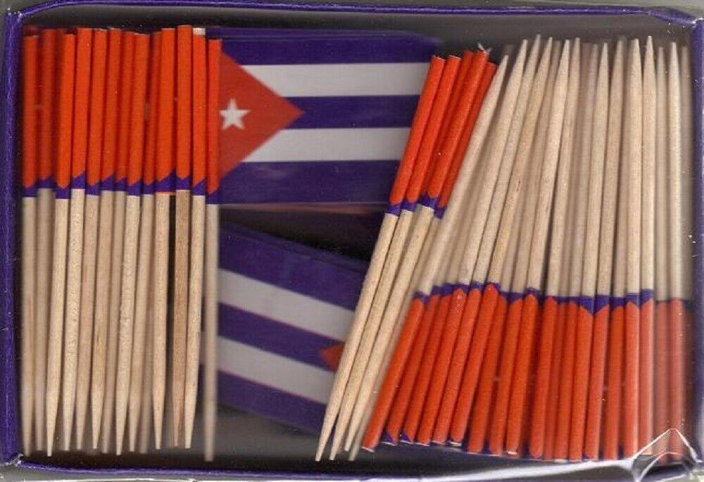 One Box of 100 Cuba Toothpick Flags, 100 Small Mini International Flags - $7.90