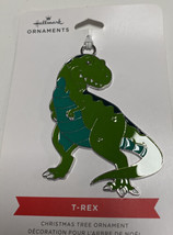 Hallmark T-Rex Flat Metal Christmas Tree Ornament Dinosaur - $9.89