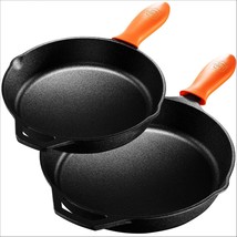Legend Cast Iron Skillet Large Frying Pans with Silicone Hot Sleeves 12&quot;... - $69.29