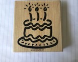 Retired Stampin Up 1995 Birthday Cake Wood Mount Rubber Stamp - $16.12