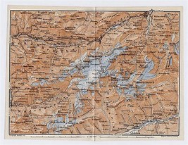 1911 ORIGINAL ANTIQUE MAP OF VICINITY OF LINTHAL GLARUS TOEDI ALPS SWITZ... - $22.16