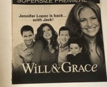 Will &amp; Grace Tv Guide Print Ad Advertisement Jennifer Lopez Debra Messin... - $5.93