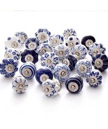 Decorative Ceramic Drawer Knob - Hand-Painted Cabinet Handle Pull set of 20 - £33.23 GBP