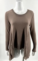 Paper Crane Womens Tunic Sweater Size Small Tan Brown Sharkbite Hem Pullover - £15.78 GBP