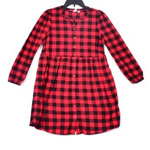 Gap Kids Girls Red and Black Buffalo Plaid Holiday Shirtdress Size XXL - £15.10 GBP