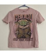Grogu “Use The Force” Youth Kids Pink Shirt Tee Top Large 10-12 T-shirt ... - $17.94 CAD