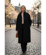 Cinzia Rocca Wome Black Wool/cashmere Cocoon Midi Coat 14 - $109.66 CAD