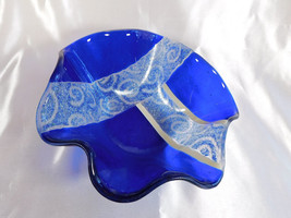 Blue Mixed Design Glass Bowl # 23094 - $19.75