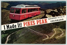 I MADE IT Pikes Peak 1979 Elevation 14,110 FT. Colorado Postcard Travel Vtg - £9.95 GBP