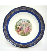 Vintage Singer Limoges France Wall Plate Classical Women Muses Blue Gilt... - £14.76 GBP