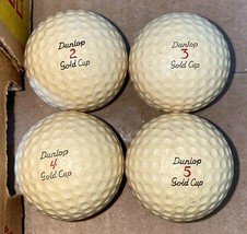 Dunlop Gold Cup Golf Balls Vintage 2 3 4 5 Script Dimpled Antique Lot of 4 - £15.86 GBP