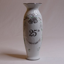 Vintage Rare Signed Lefton China 25th Anniversary Vase 6.5 Inch Tall 05057 1984  - £8.37 GBP
