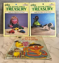 Vintage Sesame Street HC Book Lot of 93) Spring Cleaning, Treasury Vol 3 &amp; 4 - £4.75 GBP