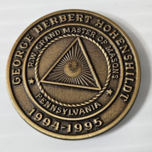 George Herbert Hohenshildt Grand Master Mason Coin Vintage - £19.69 GBP
