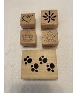 5 Wood Mounted Rubber Stamps Variety Pack. - $5.44 CAD