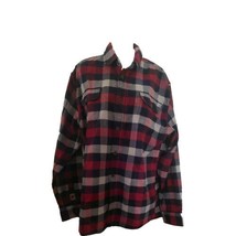 MENS Jachs Red/Black Flannel Long Sleeve Shirt Size LT Button Down - £11.10 GBP