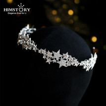 Romantic Crystal Star Hairbands Vintage Rhinestone Bridal Tiaras Crown Headband  - £19.90 GBP
