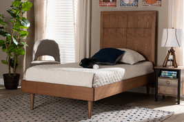 Bennett Walnut Brown Twin Size Platform Bed - $8,876.10 MXN