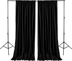 Hiasan Black Backdrop Curtains For Parties, Polyester Photography Backdrop - £35.93 GBP