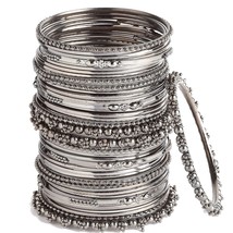 Jewellery Traditional Silver Plated Oxidized Bracelet Bangles Size: 2.6 - £19.94 GBP