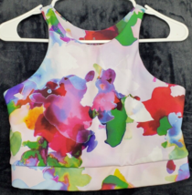 Lulus Sports Bra Womens Size Medium Multi Floral Polyester Sleeveless Round Neck - £16.65 GBP