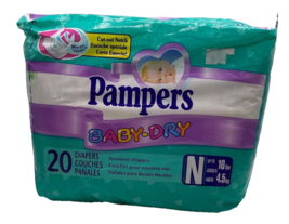 VINTAGE Pampers Baby Dry Newborn Diapers - Newborn Size - 20 Diapers - 1... - $123.51 CAD