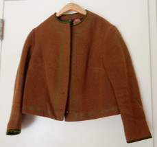 Outfitter of Olympic Teams Women&#39;s Wool Mohair Jacket Coat Loden/Brown Vintage - £30.90 GBP